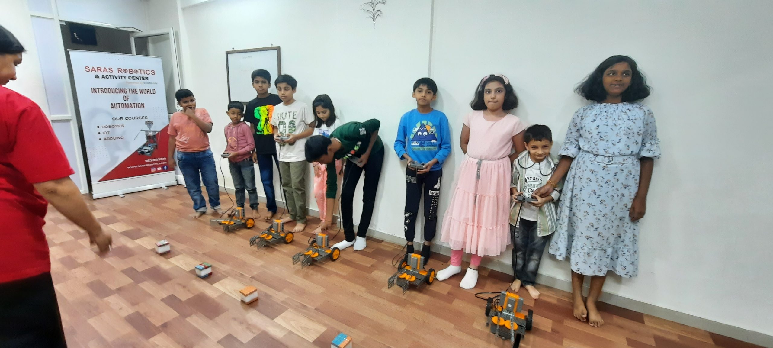 Students at robotics lab
